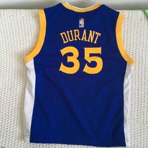ADIDAS GOLDEN STATE DURANT TANK, SIZE MEDIUM BLUE/YELLOW